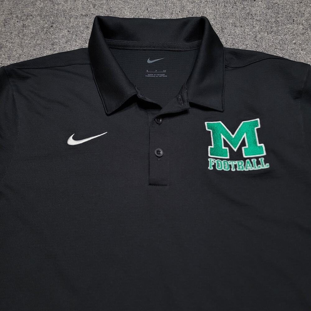 Marshall Thundering Herd Shirt Men Small Black Nike Dri Fit Golf Polo Collegiate